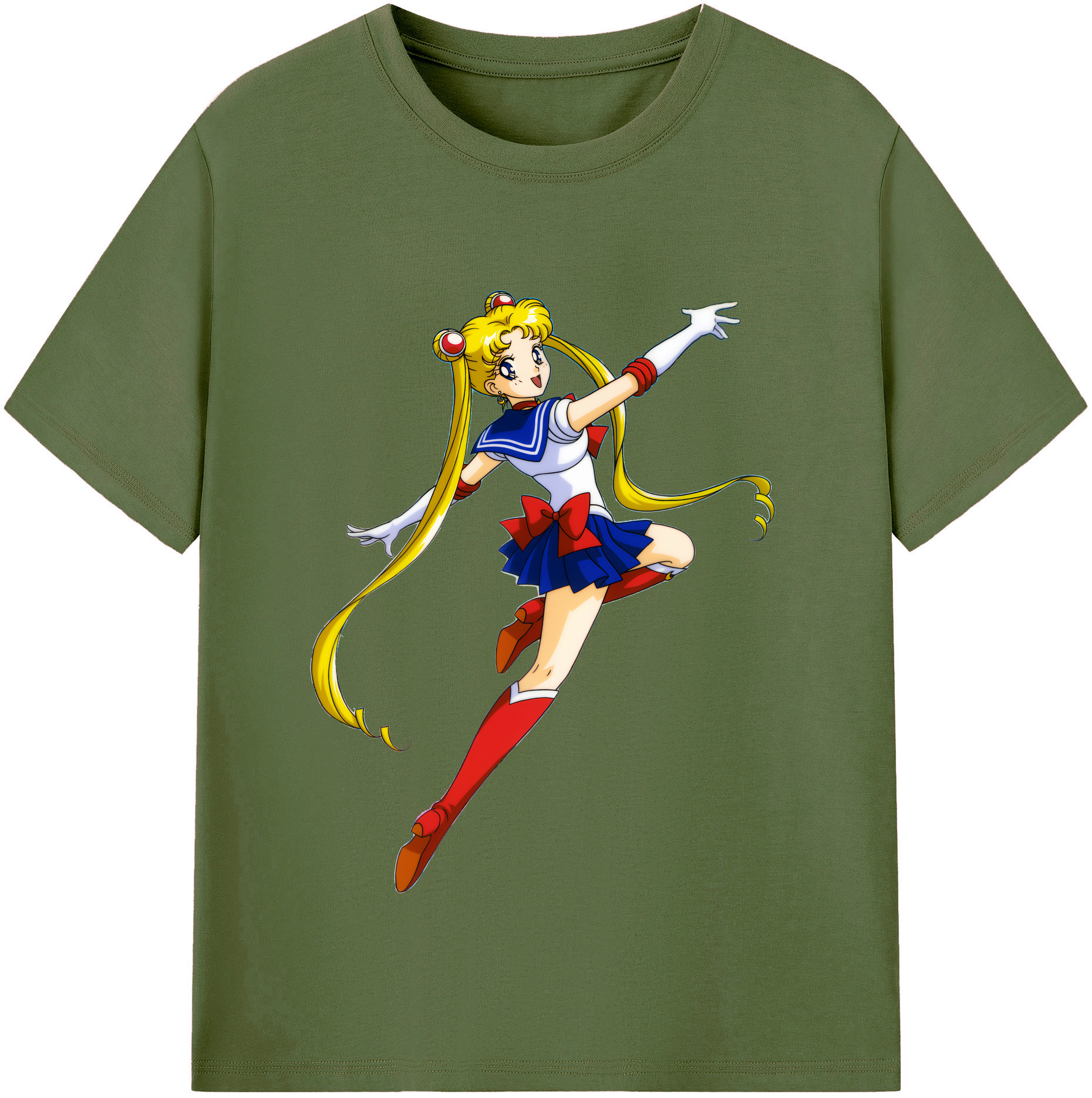 （画像用） 美少女戦士セーラームーン 月野 うさぎ つきの うさぎ Sailor Moon Tsukino Usagi 綿100％半袖Tシャツ（フロントプリント）